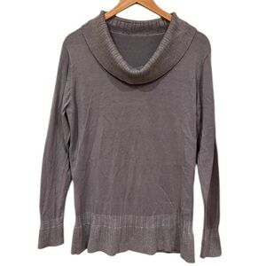 Grey/Silver Cowl neck long sleeve sweater top